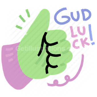 hand, gesture, good luck, luck, sticker, character